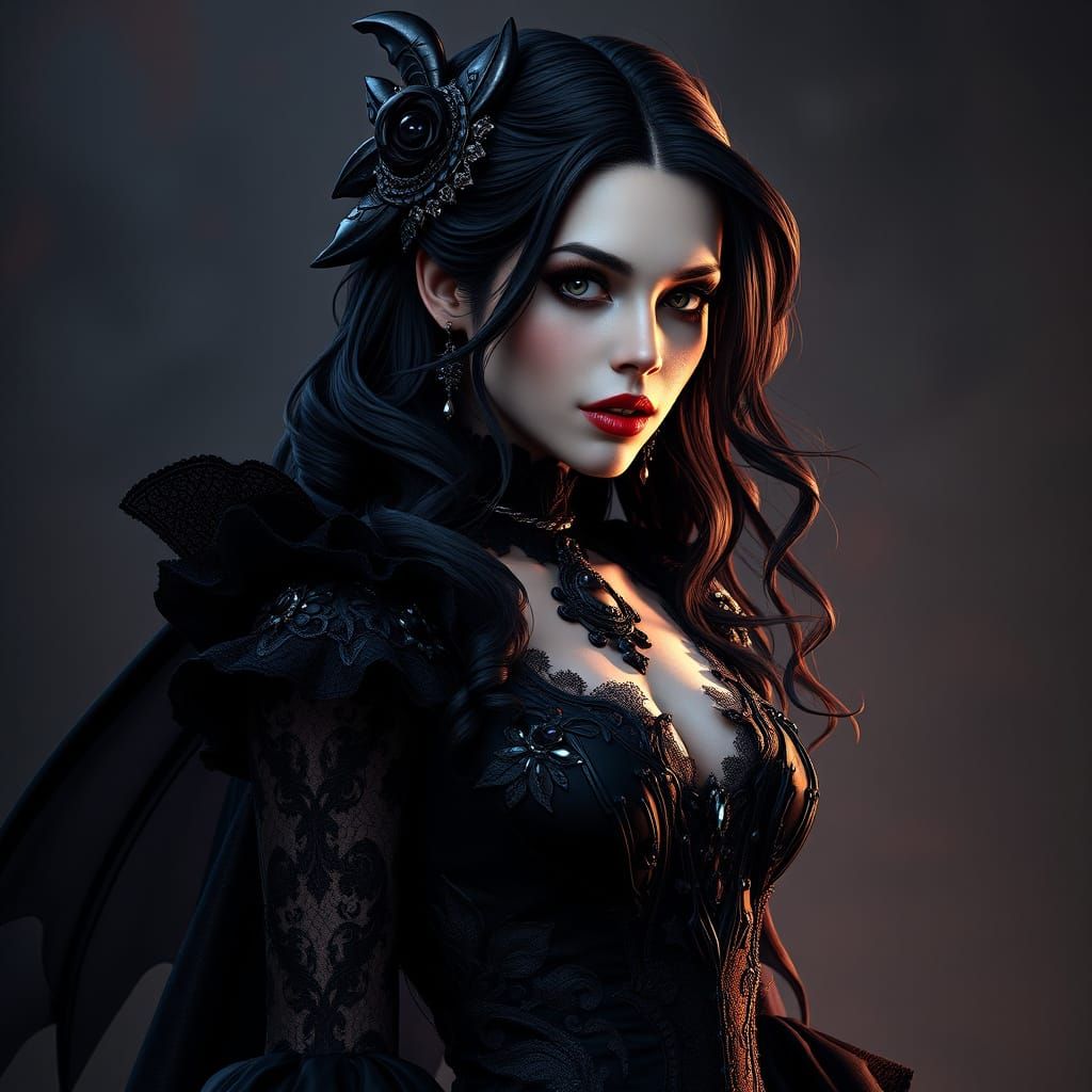 Jenna Ortega as Elvira in Dark Fantasy Gown