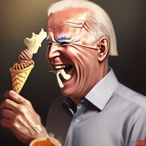 Trump and Biden Laughing Over Ice Cream