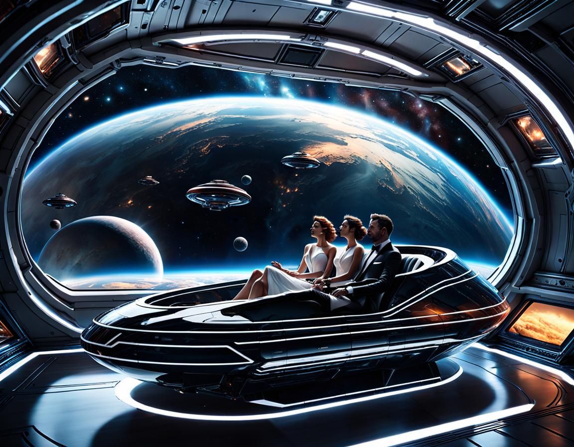 Luxurious Spaceship View of Galactic Black Hole