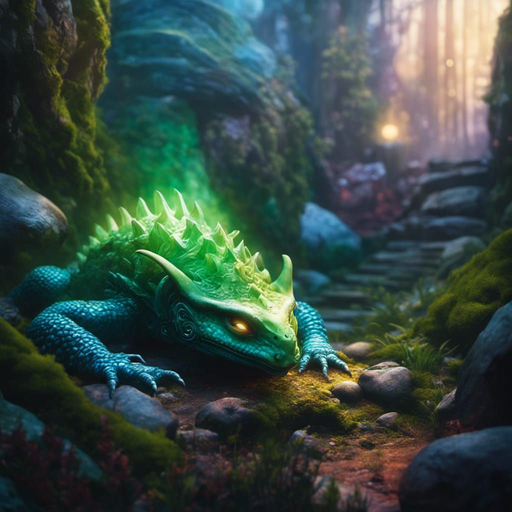 Emerald infused horned toad