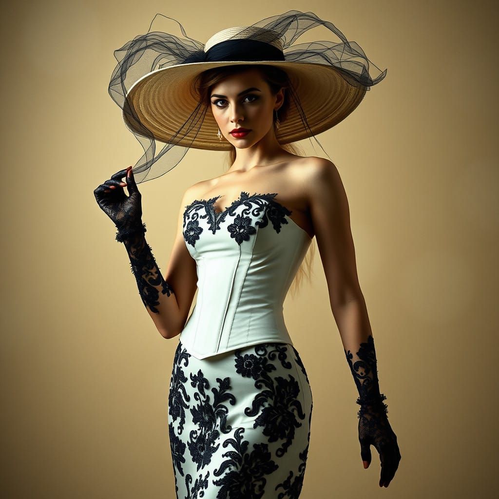 Elegant Enigma in Beige Dreamscapes