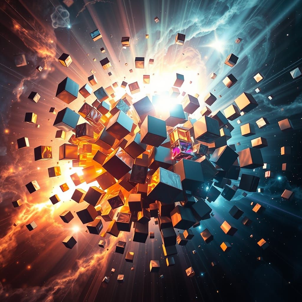 Cosmic Cubic Explosion in Swirling Vortex of Light