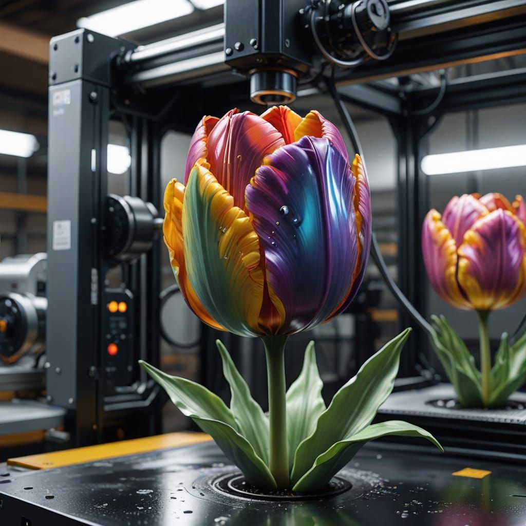 Hyper-Realistic 3D Printer Captures Iridescent Tulip in Fact...