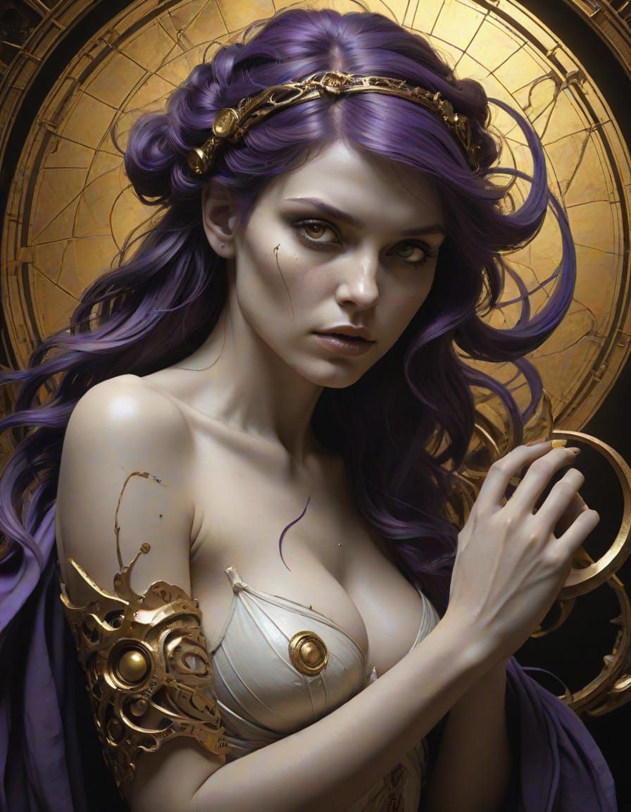 Ethereal Fantasy Mistress in Sepia Tones