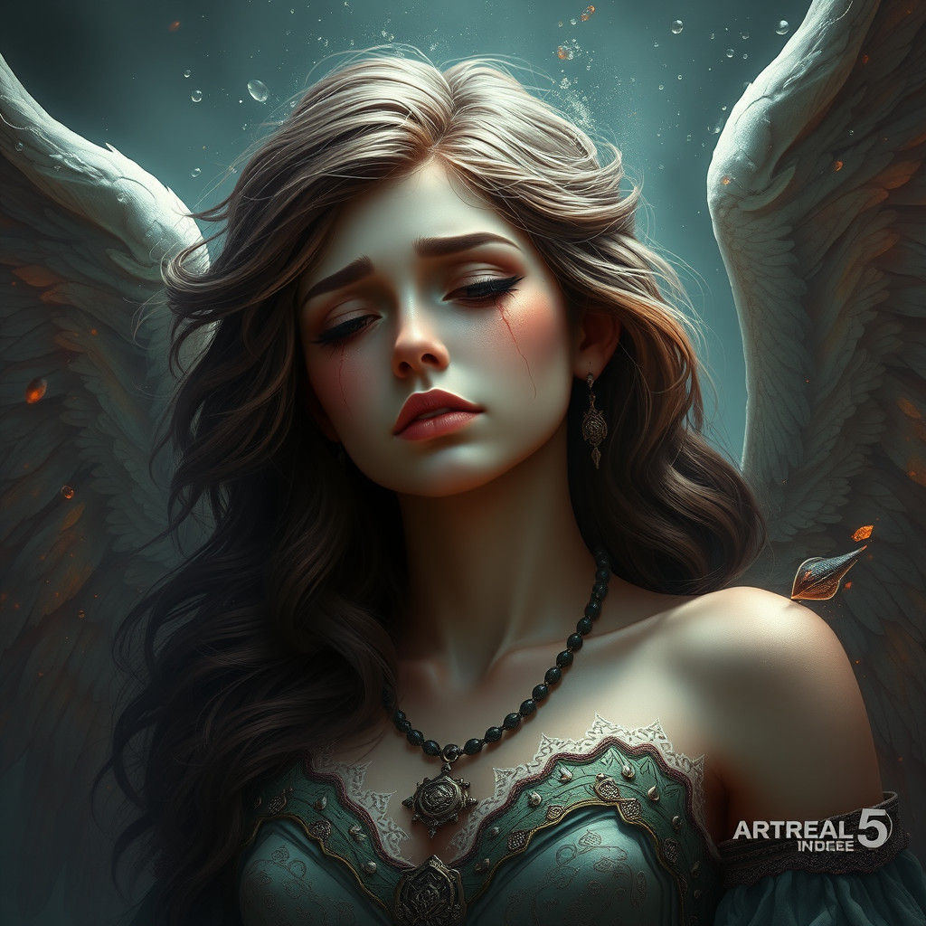 Crying Angel: Detailed Matte Painting