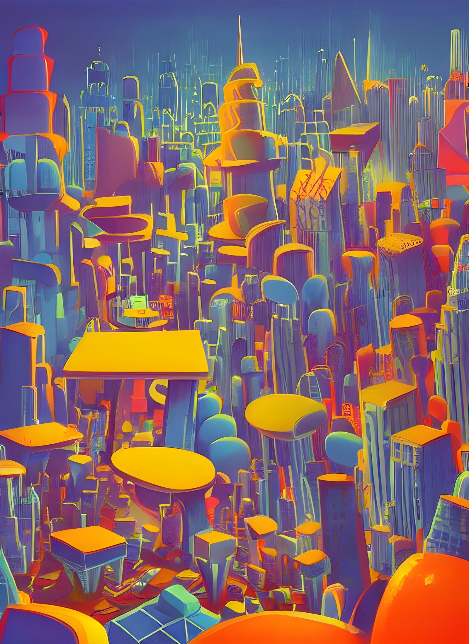 Isometric Cityscape in Pop Art Style