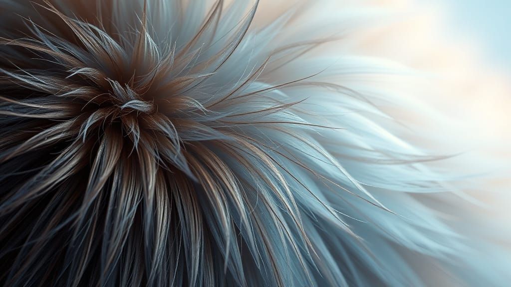 Surreal Light Brown and Glimmering Blue Abstract Art Piece