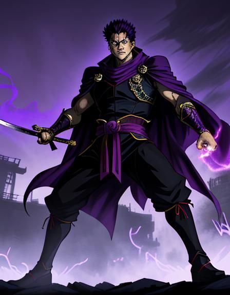 Anime Warrior with Cursed Armor in Tokyo Alley