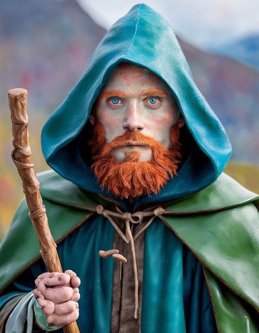 Gnome Mage Casting Spell in Watercolor Fantasy Art