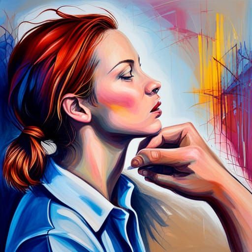 Graffiti Art: Woman Displaying Deep Affection