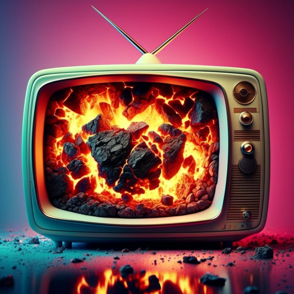 1960s TV Transforming with Cracked Screen