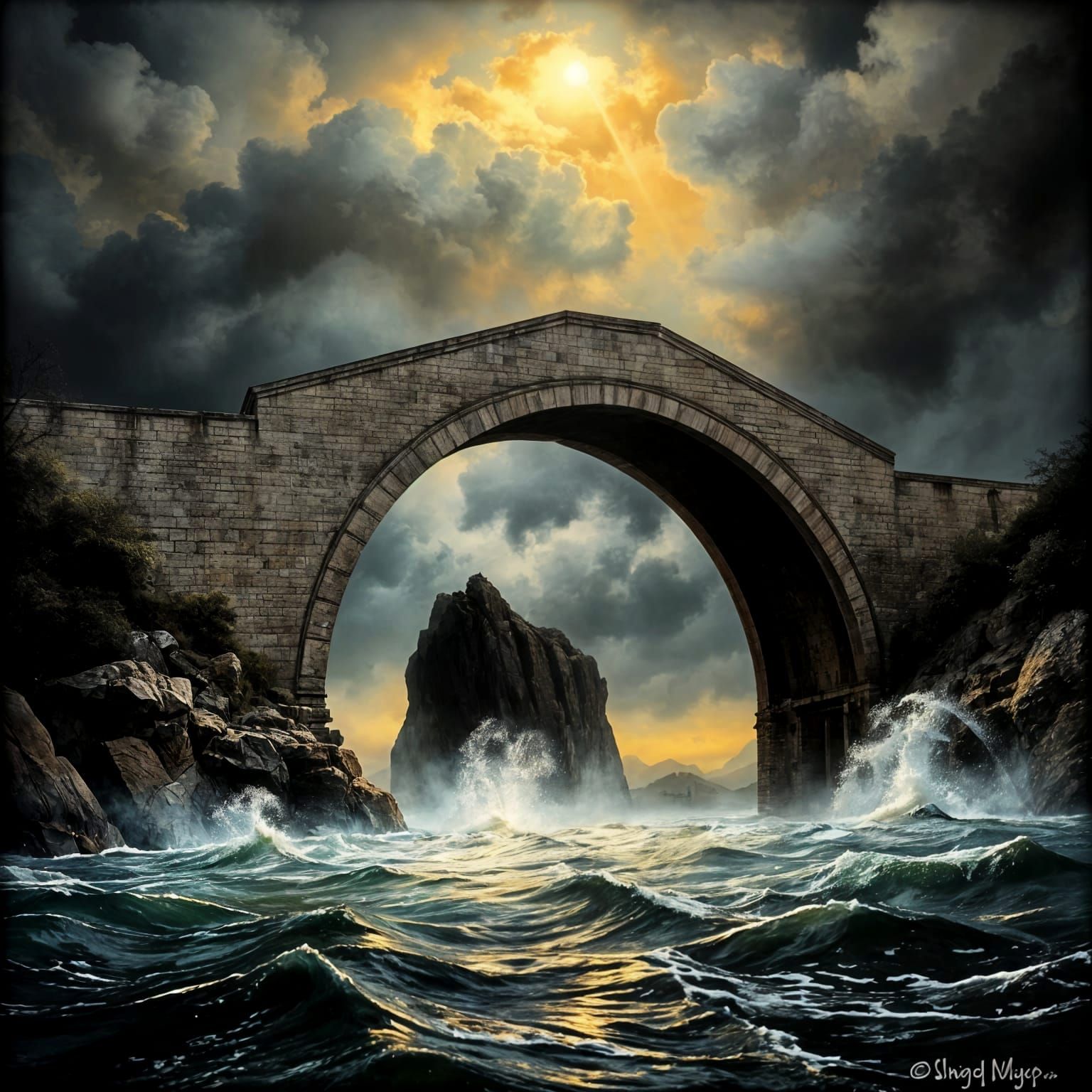 Bridge Over Troubled Water - Abstract Water Landscape