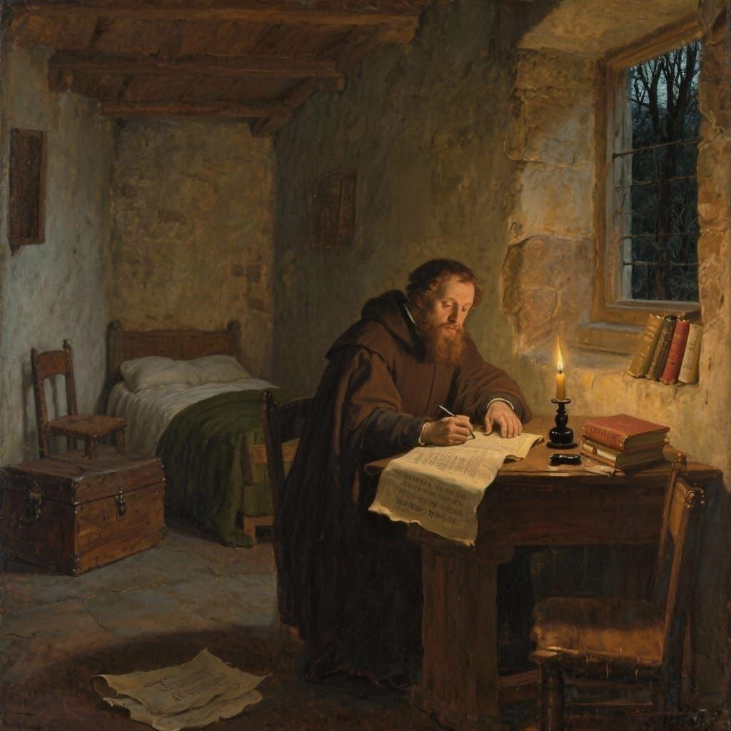 Martin Luther at Wartburg Castle, Historical Painting