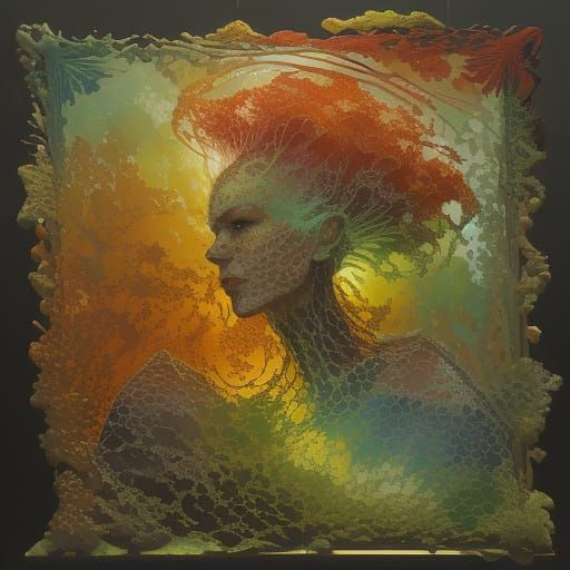 Joyful Face in Impressionist Gouache Style