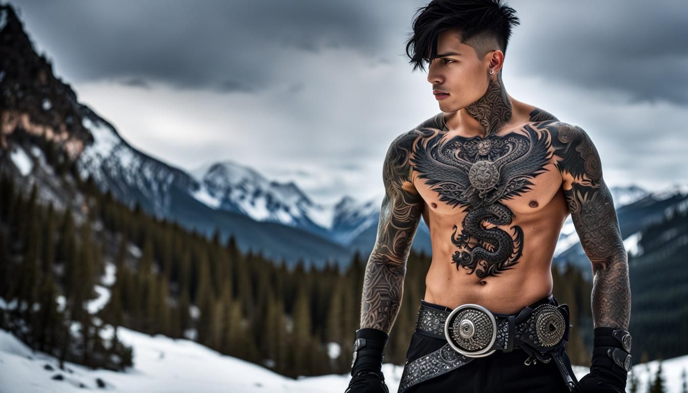 Tattooed young man