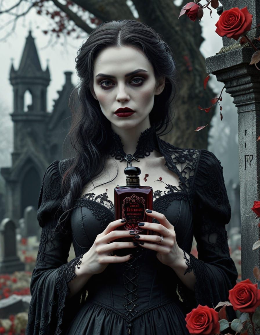 Gothic Vampire Elegance in Muted Colors