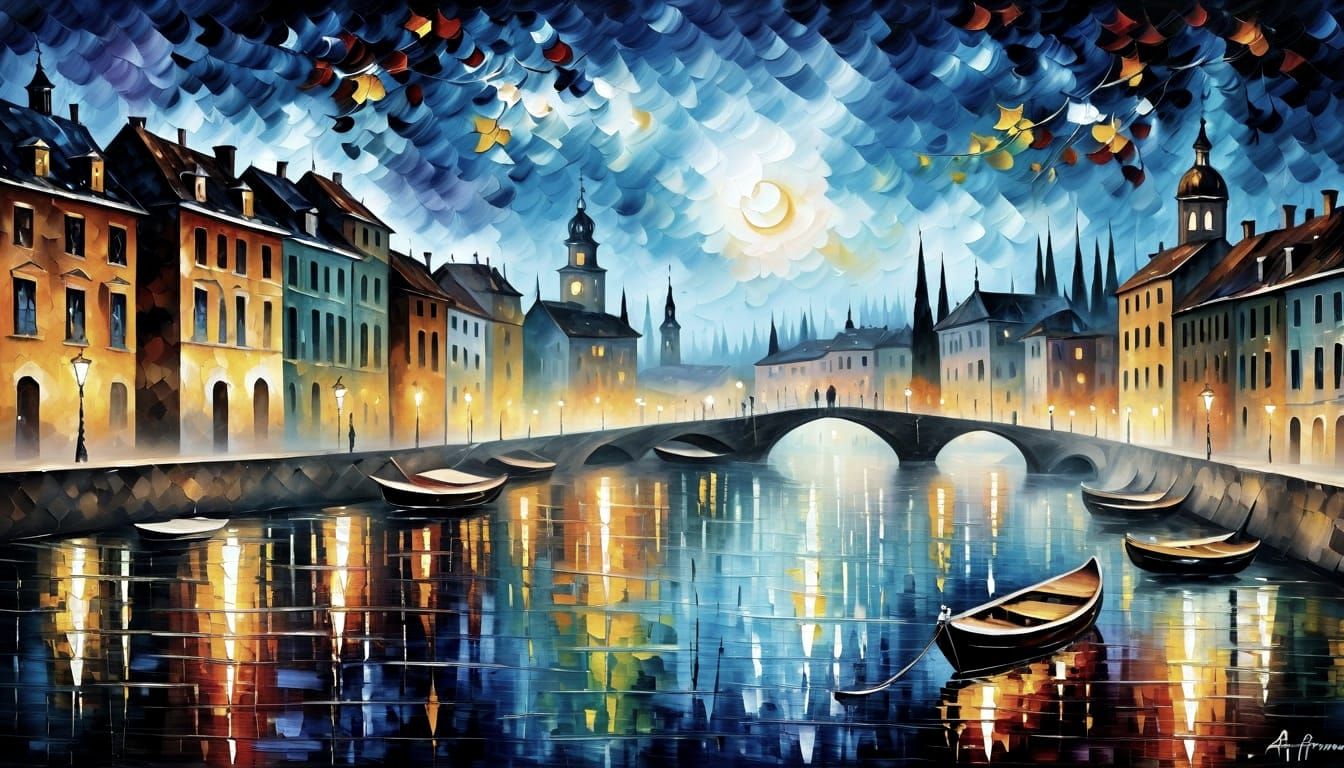 Romantic Textures in Afremov Style