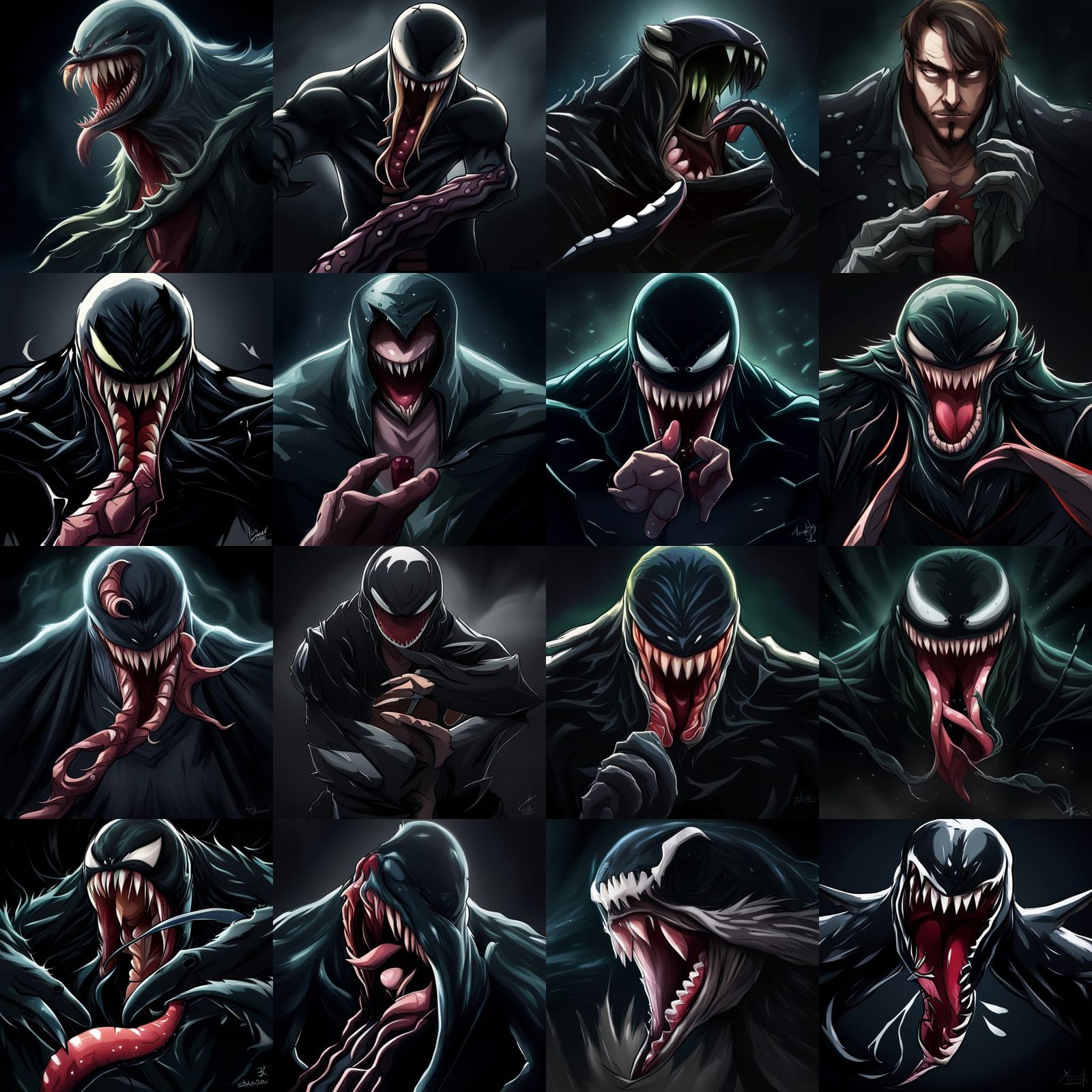 Venom Character in Anime Style