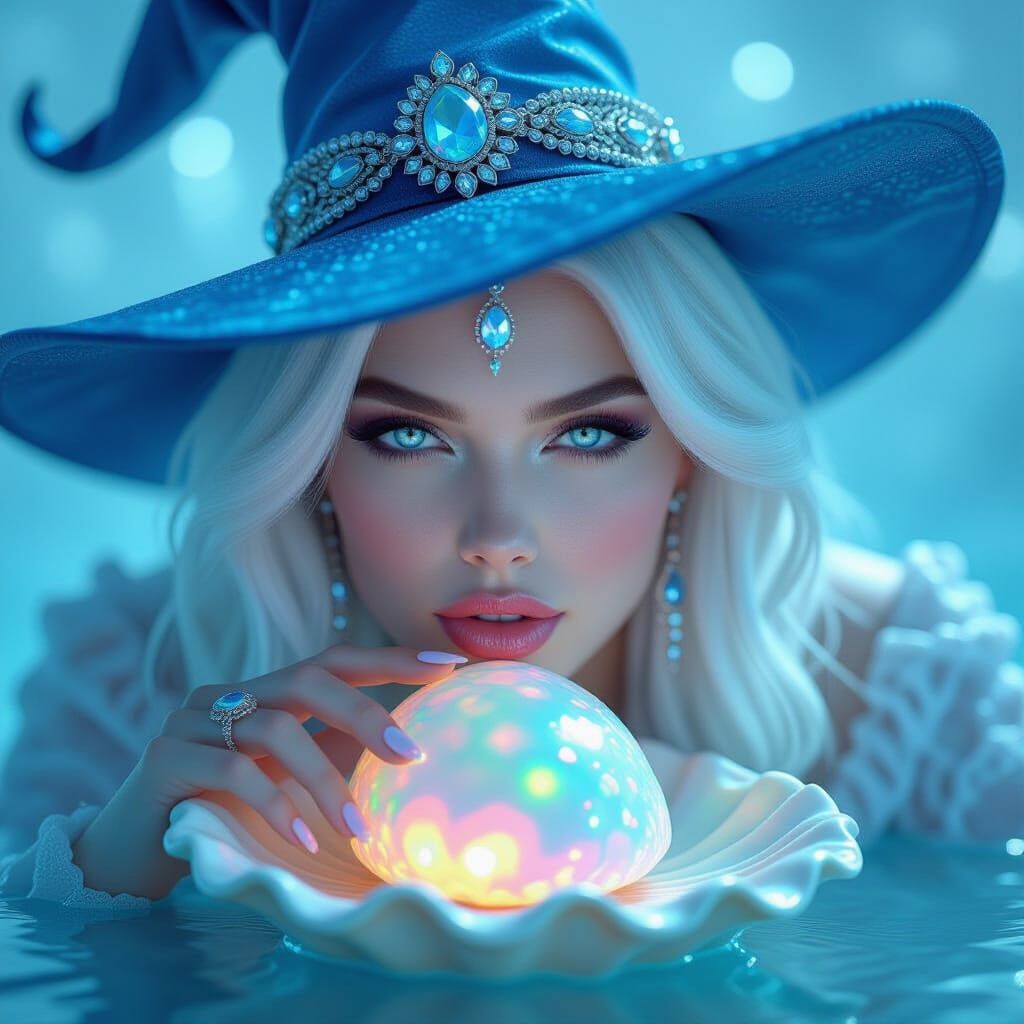 Surreal Femme Fatale With Opal Hat