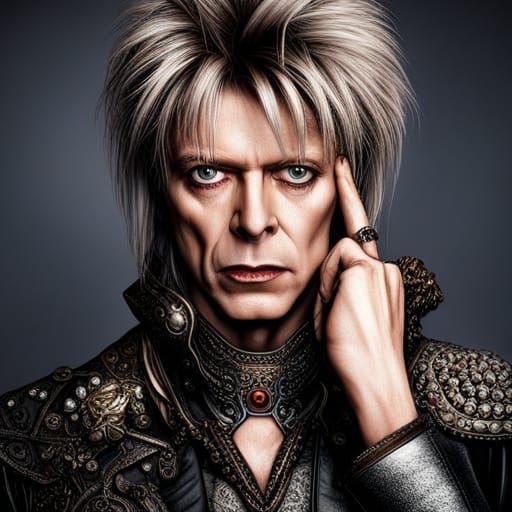 Hyperrealistic David Bowie as Jareth, Goblin King