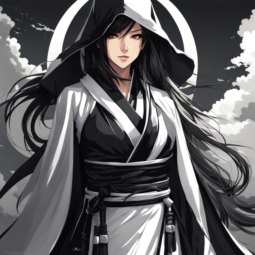 Anime Style Asian Woman in Ninja Outfit