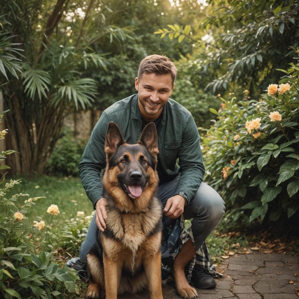 Boy and Dog: A Photorealistic Candid Portrait