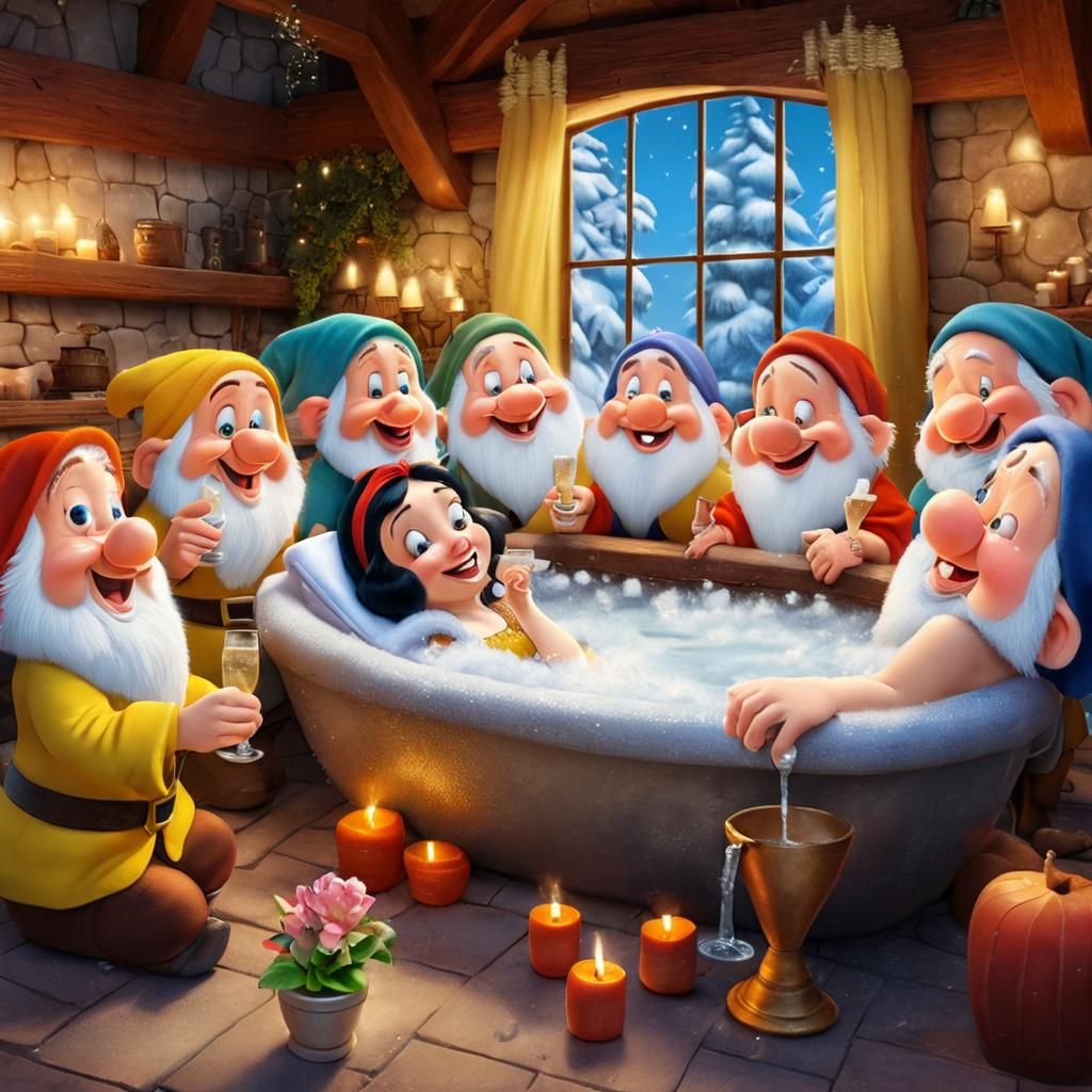 Small Happy Things: The very happy smiling Seven Dwarfs sitt...