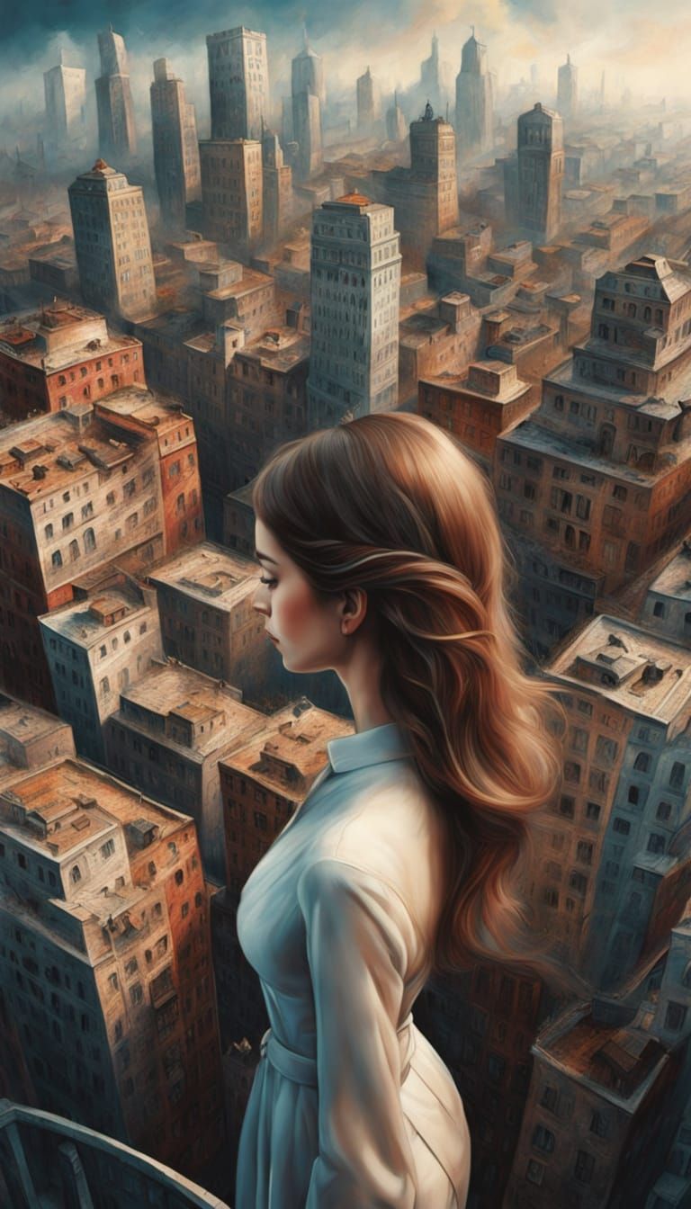 Surreal Cityscape with Dreamlike Towns in 8K