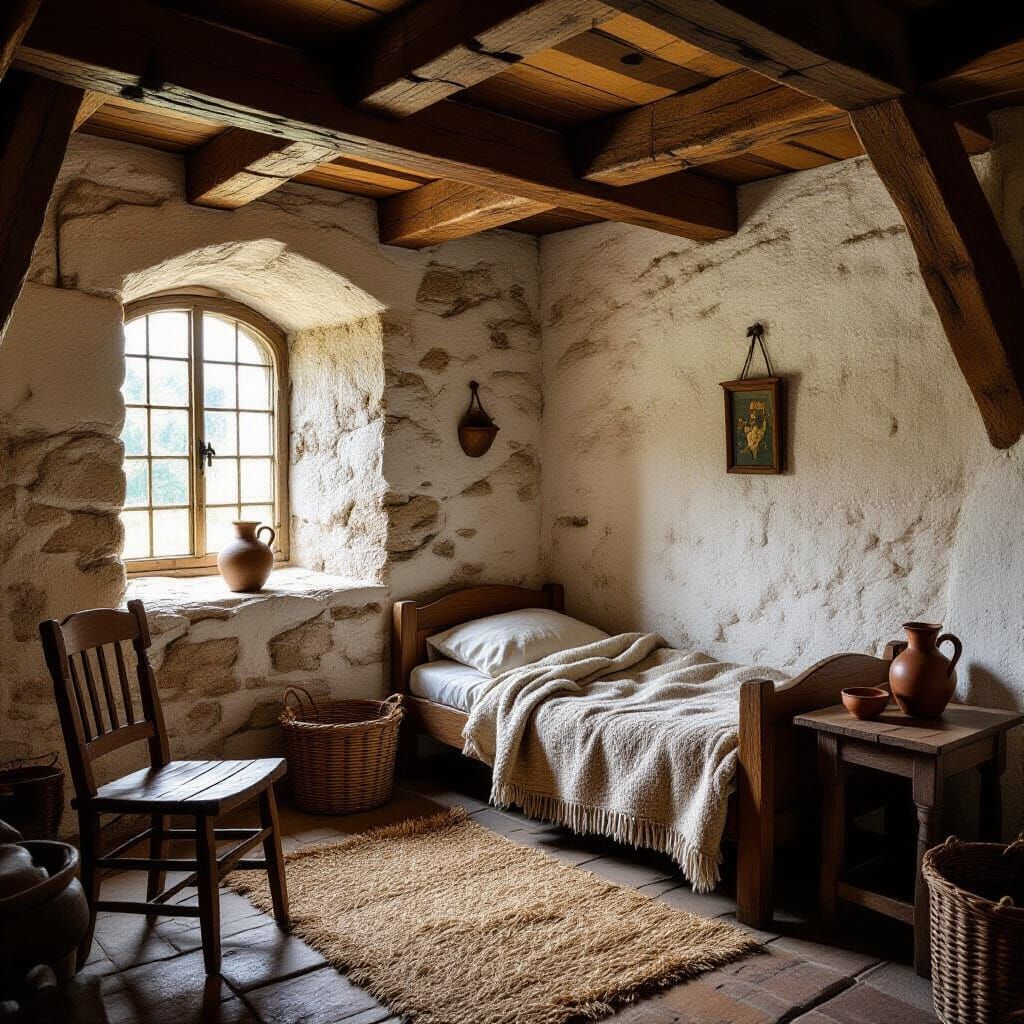 Cozy Medieval Servants Room in Photorealistic Detail