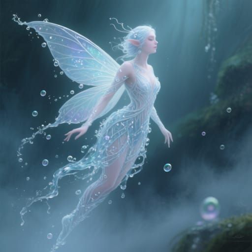 Ethereal Water Fairy in Detailed Fantasy Art Style
