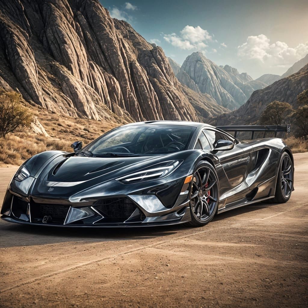 Hyperrealistic High Tech Sports Car Race