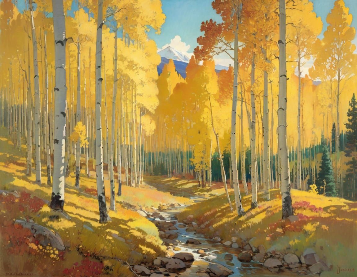 Golden Hour Aspens in Autumn Paradise