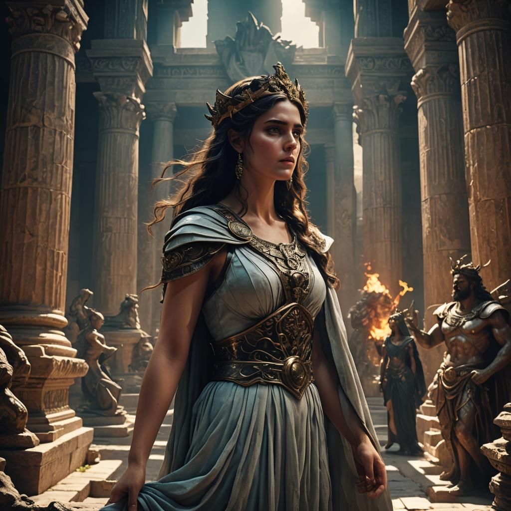 Hades and Persephone in Eris Temple: Digital Art