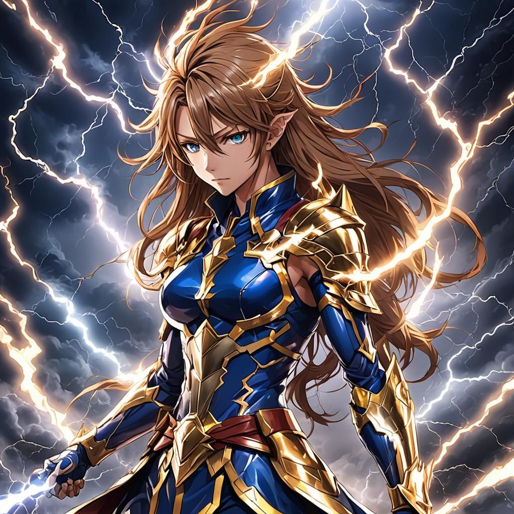 Anime Style Lightning God Artwork