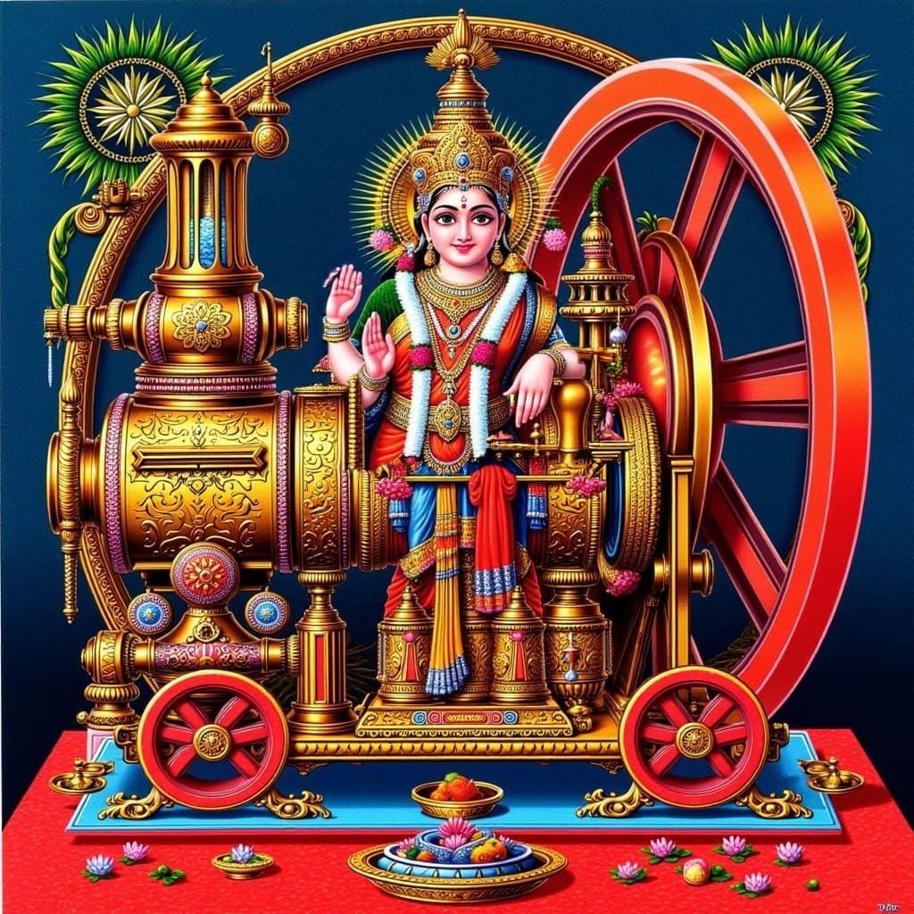 Elegant Boulton-Watt Steam Engine in Hyperrealism