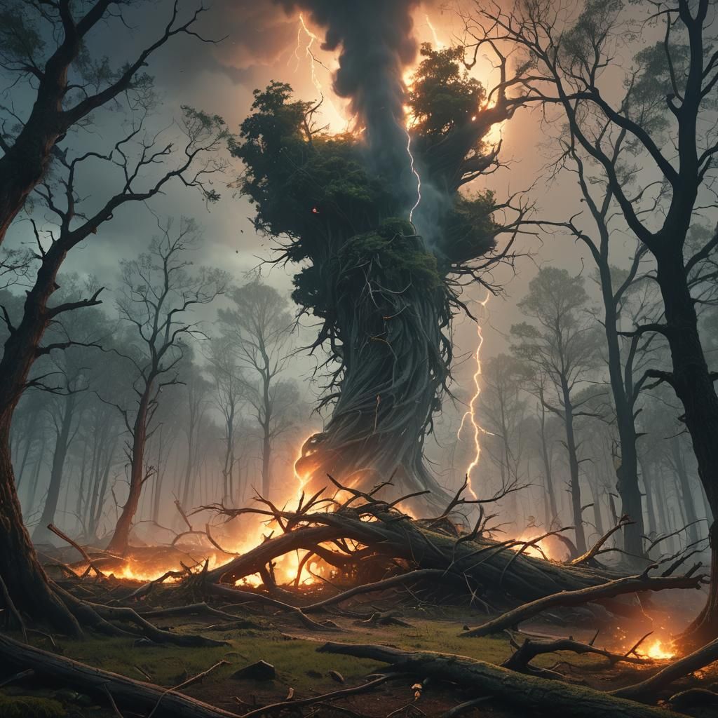 Mystical Tornado Rips Through Ancient Forest