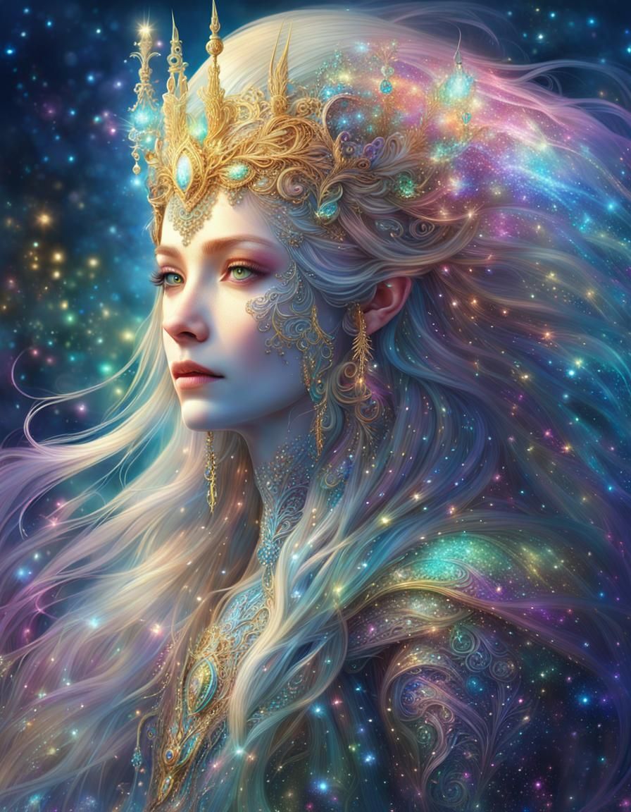 Iridescent Fantasy Creature in Shimmering Light