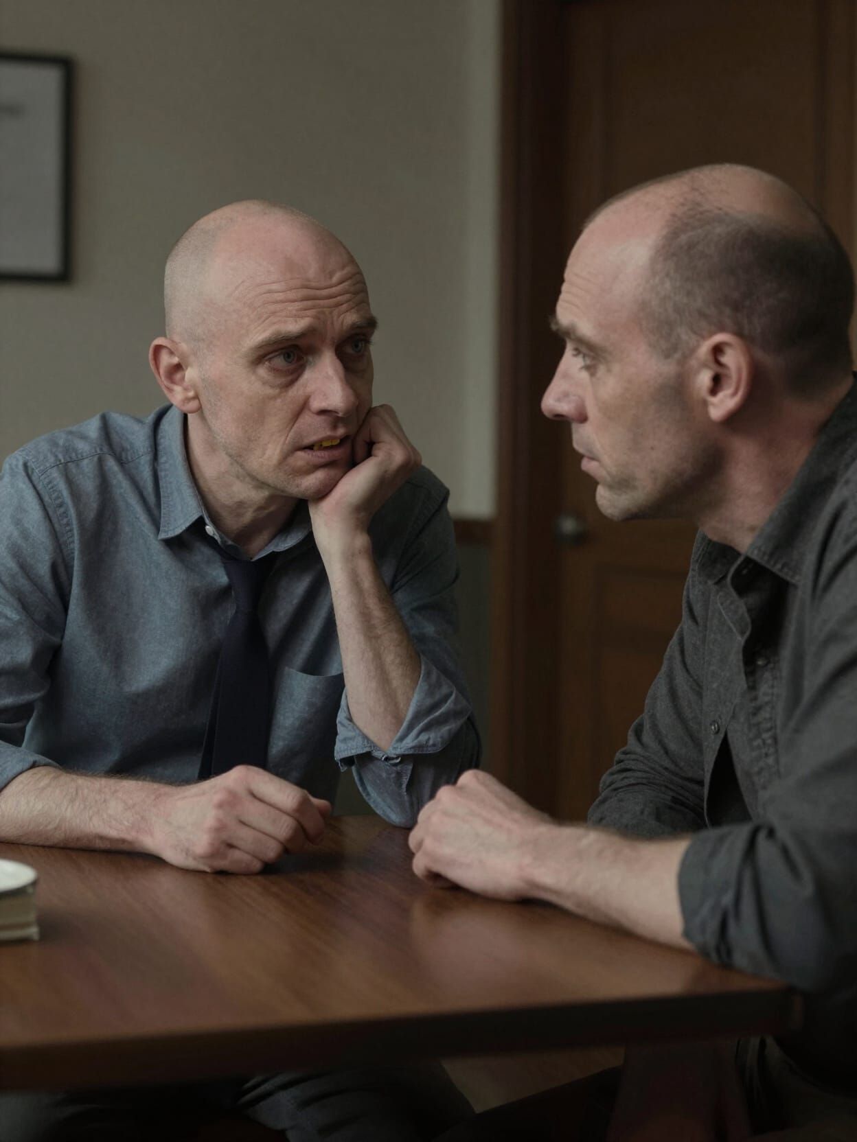 Psychological Unease: Two Academics in Realistic Style