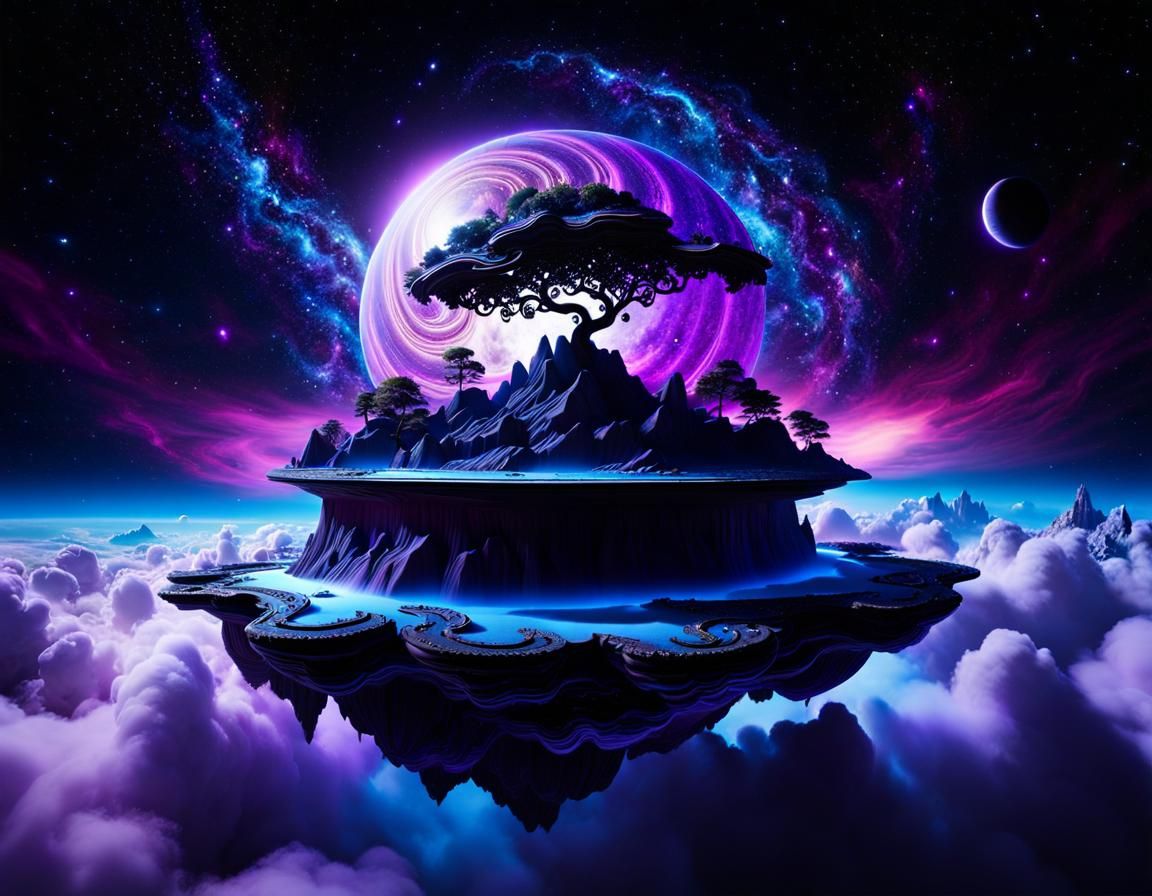 Purple and Blue Floating Island