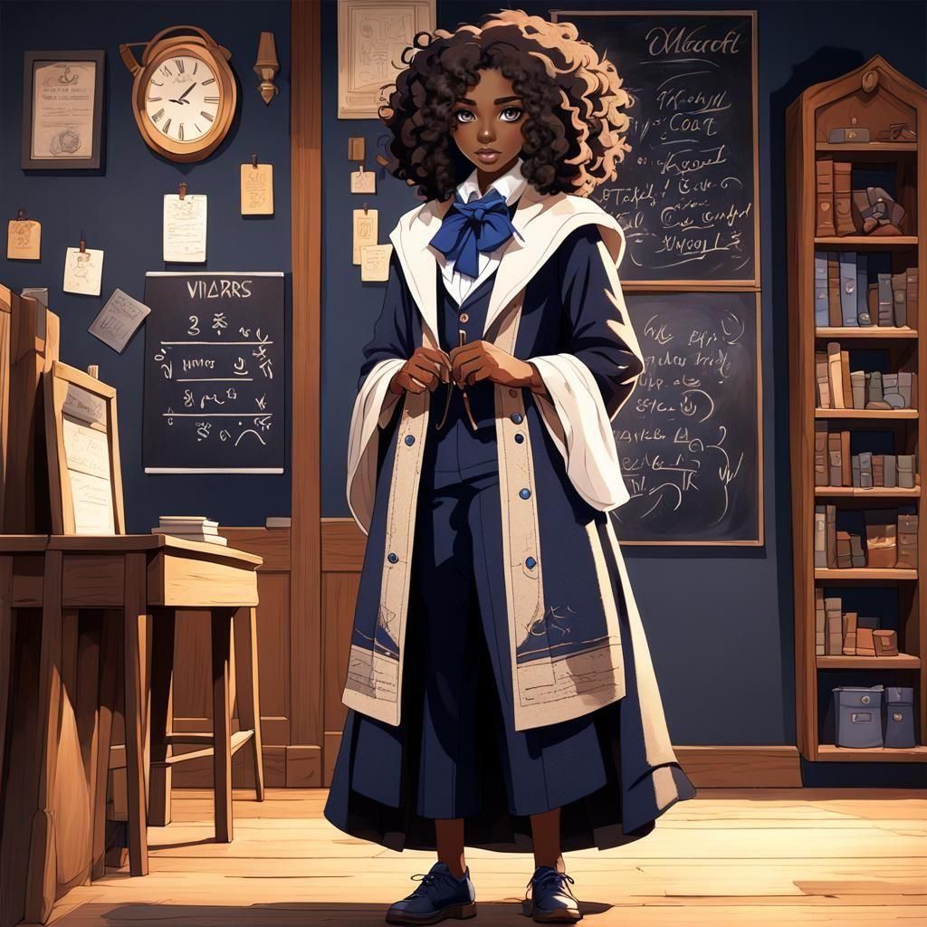 Anime Style Wizard Portrait of Young Woman