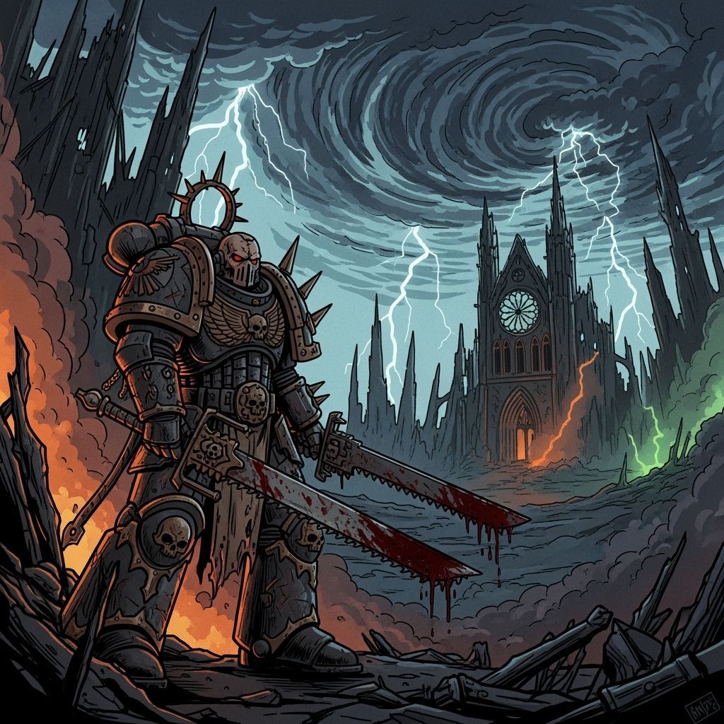 Grimdark Image in Retro Sci-Fi Style