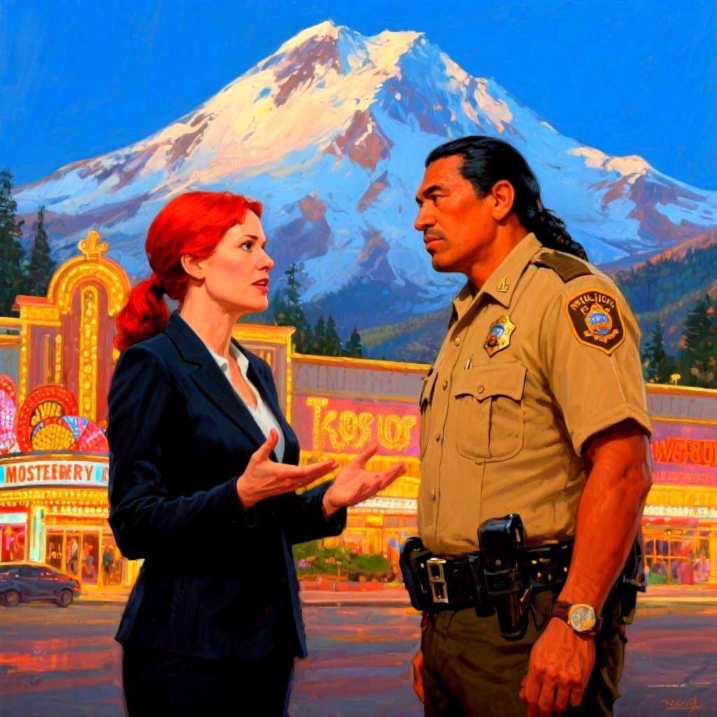Mystery Novel Cover Art: Police Officers at Casino