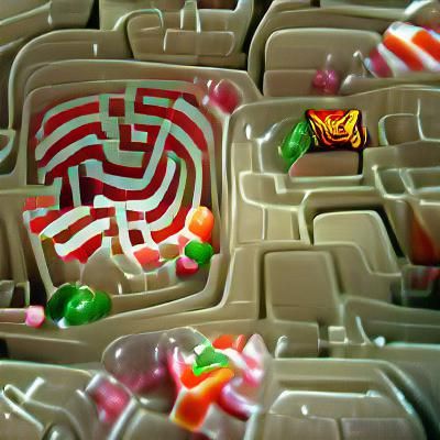Shifting Candy Maze: A Surreal Dreamscape
