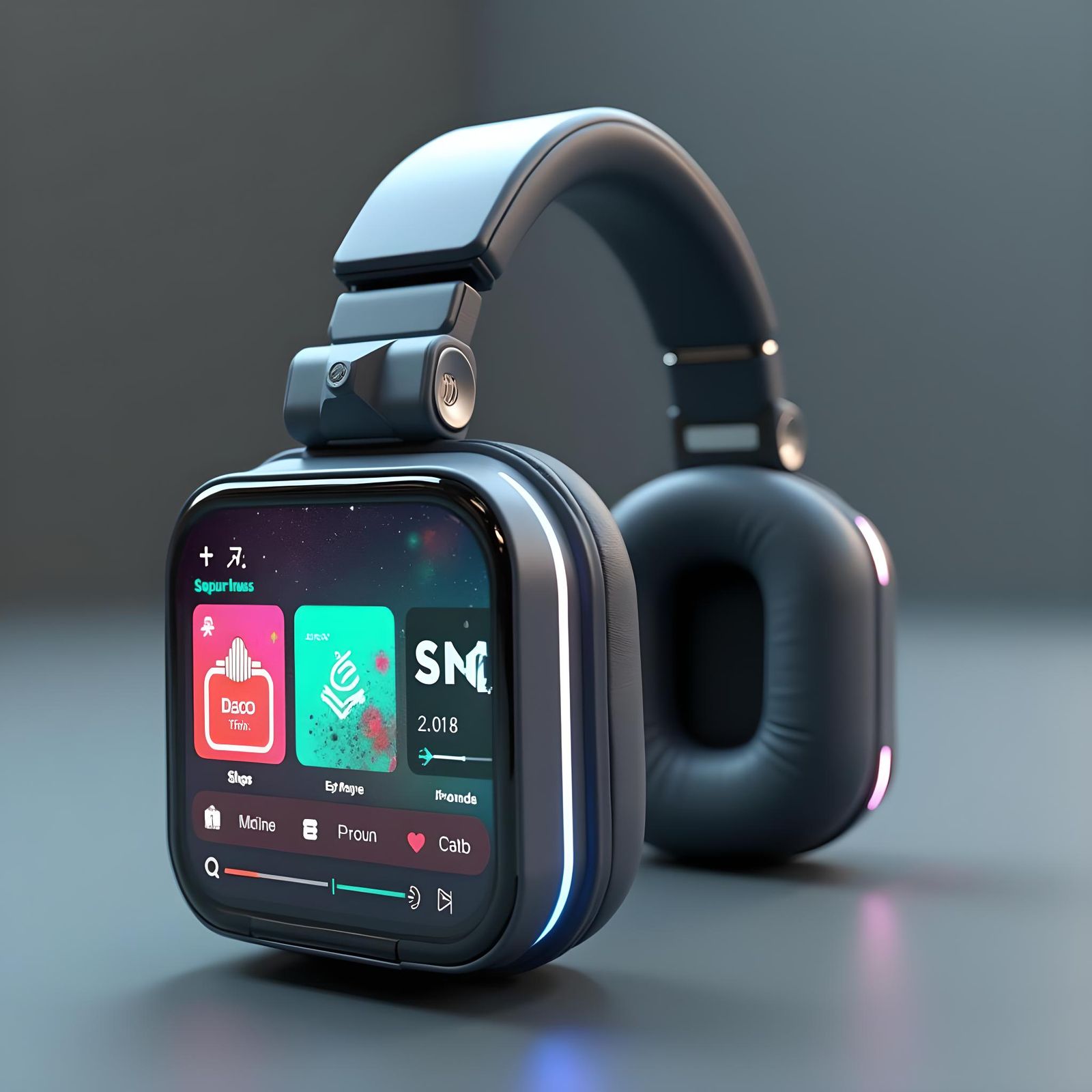 Wireless Headphones with Solar Panels: Matte Painting