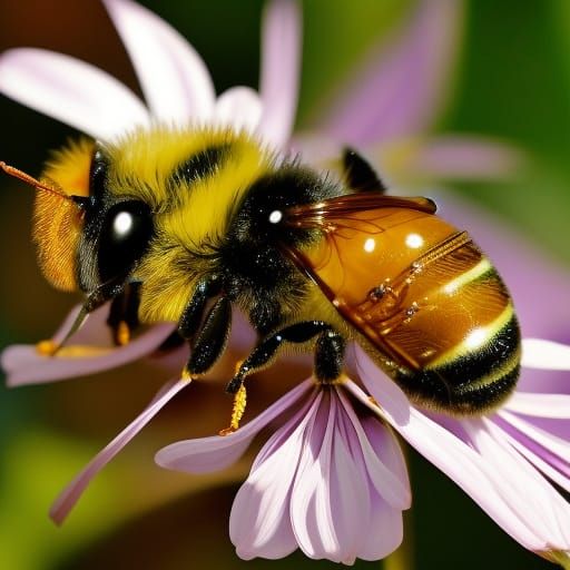 Bee Woman in Daisy Wonderland: Photorealistic Fantasy