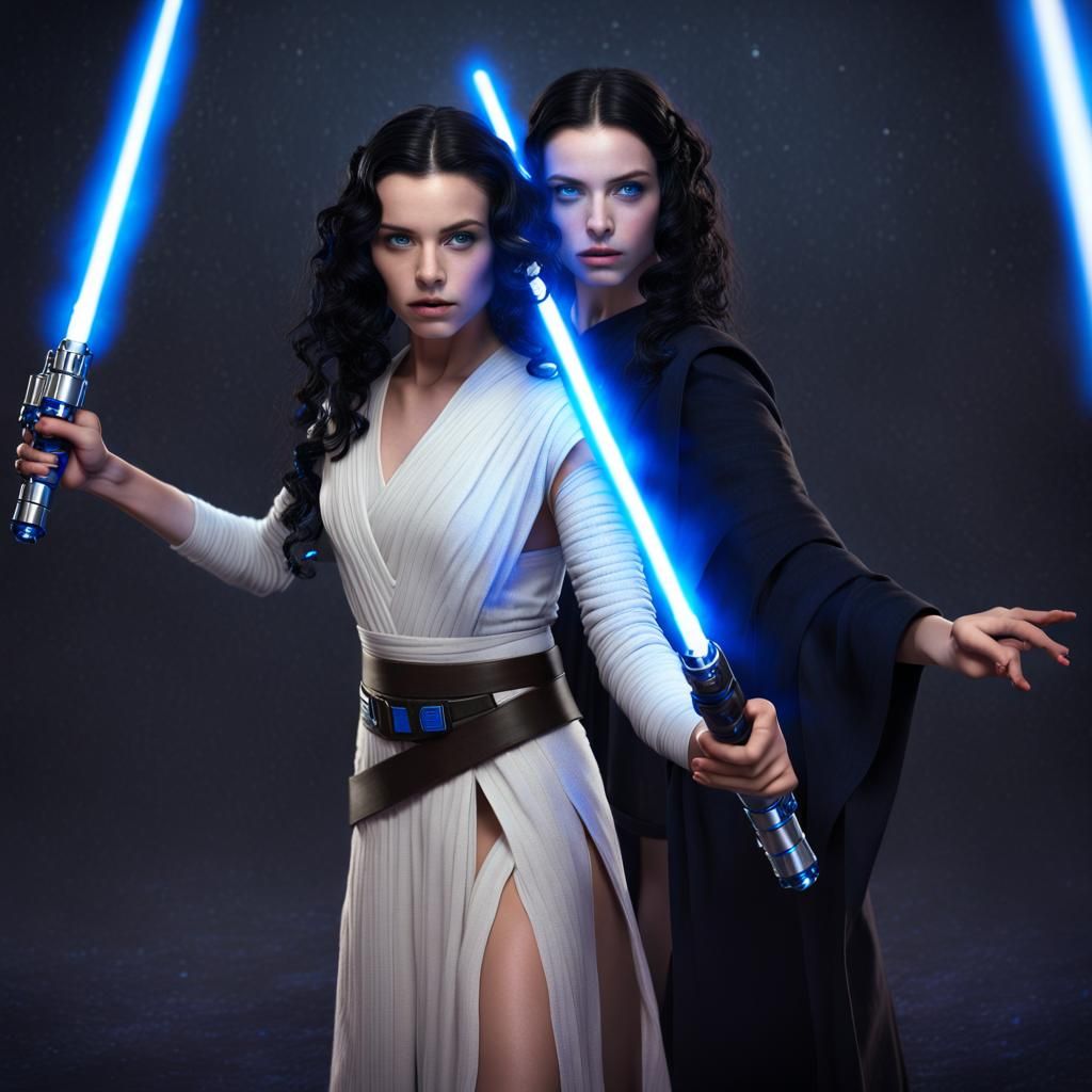 Jedi Master Teaching Apprentice in Fantasy Concept Art