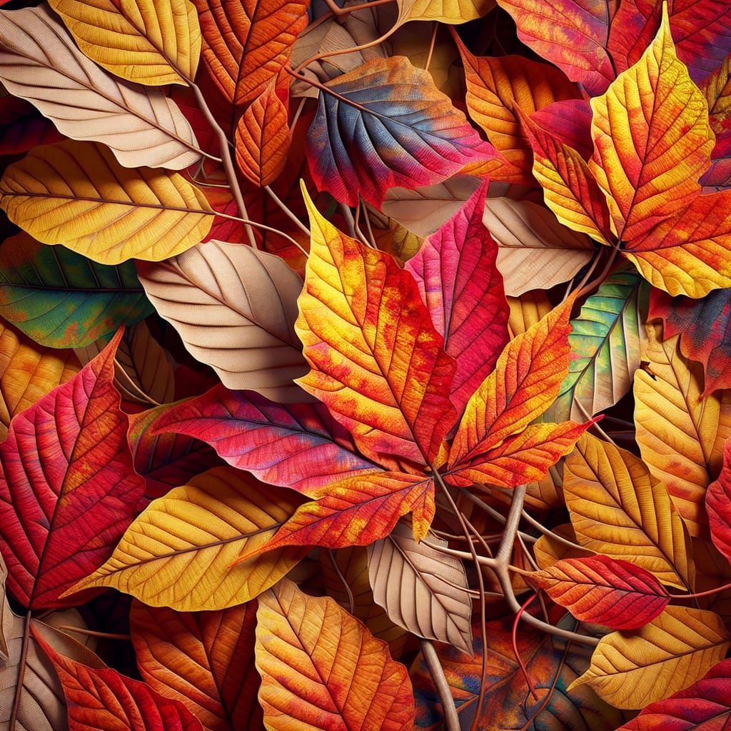 Hyper-Realistic Autumn Leaves Falling