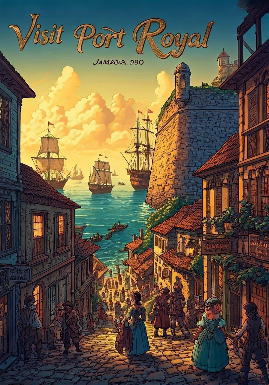 Vintage travel ad for Port Royal