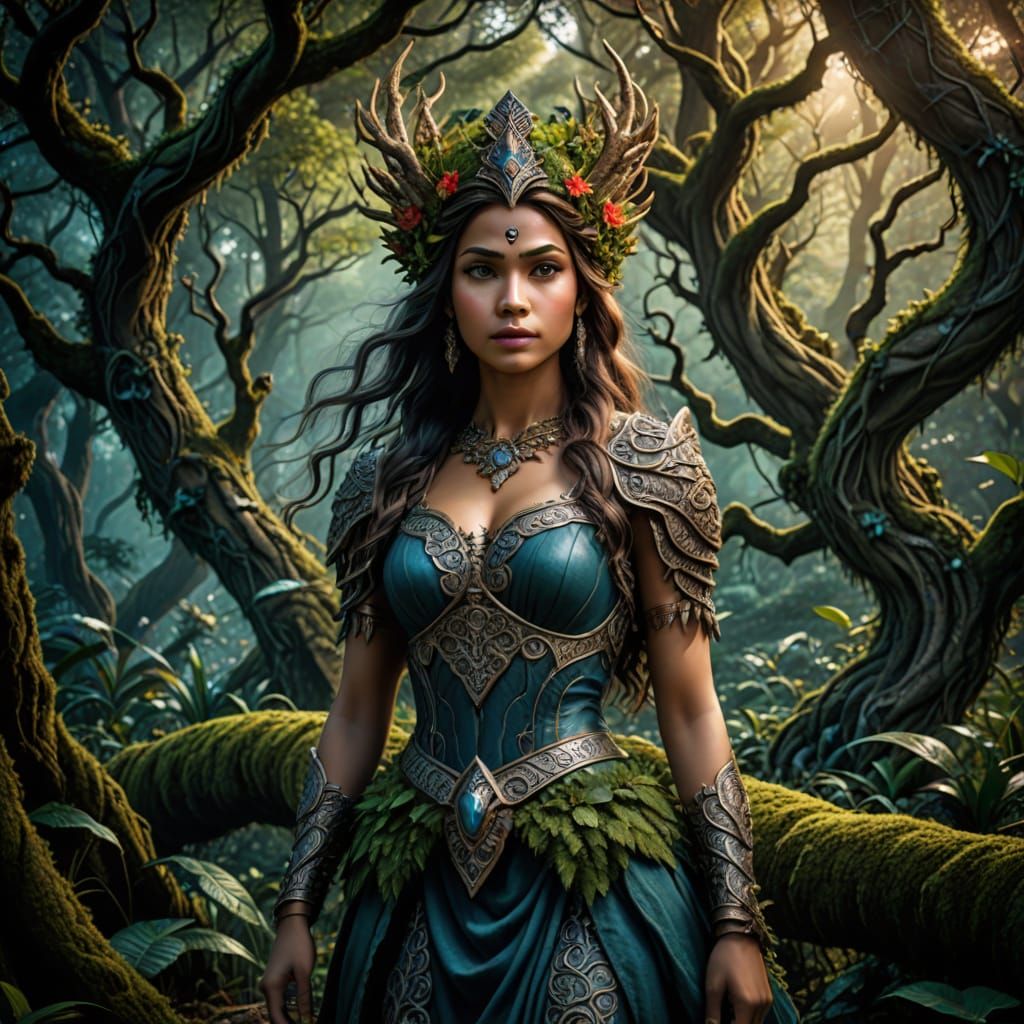 Enchanted Forest Guardian in Hyperrealistic HDR