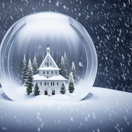 Hyperrealistic Snow Globe with Blizzard in 8K